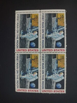 Scott #C76, First Man on the Moon, Plate Block Of 4 - MNH - 10 Cents 1969 - Image 1 of 2