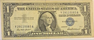"Historical Treasure: Vintage 1957 US 1 Dollar Silver Certificate Banknote" - Picture 1 of 16
