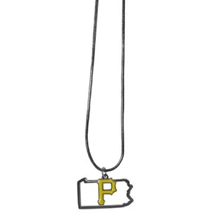 Pittsburgh Pirates 22 Inch State Shape Charm Necklace [NEW] MLB Neck Bracelet - Picture 1 of 1