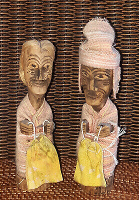 Tau Tau Figur Puppe Paar Der Toraja Sulawesi Indonesien 13,5cm Holz Souvenir  • 8.45€