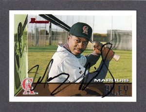 1995 BOWMAN #188 Marquis Riley  LA CALIFORNIA ANGELS  SIGNED AUTOGRAPH AUTO COA