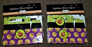 2 Packages Halloween Cute Spooky Treat Boxes and 2 Black Plastic Tableclothes - Picture 1 of 3