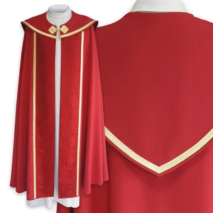 COPE Gothic Style Gewand, ROT, Uni Stoff/ Damast - Bild 1 von 1