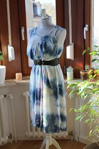 Kleid, Sommerkleid, luftig, weiß, blau, leicht, damen, viskose, sommer, frühling - Bild 1 von 12