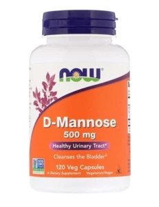 NOW FOODS D-MANNOSE 500 MG 120 VEGETARIAN CAPSULES - Picture 1 of 2