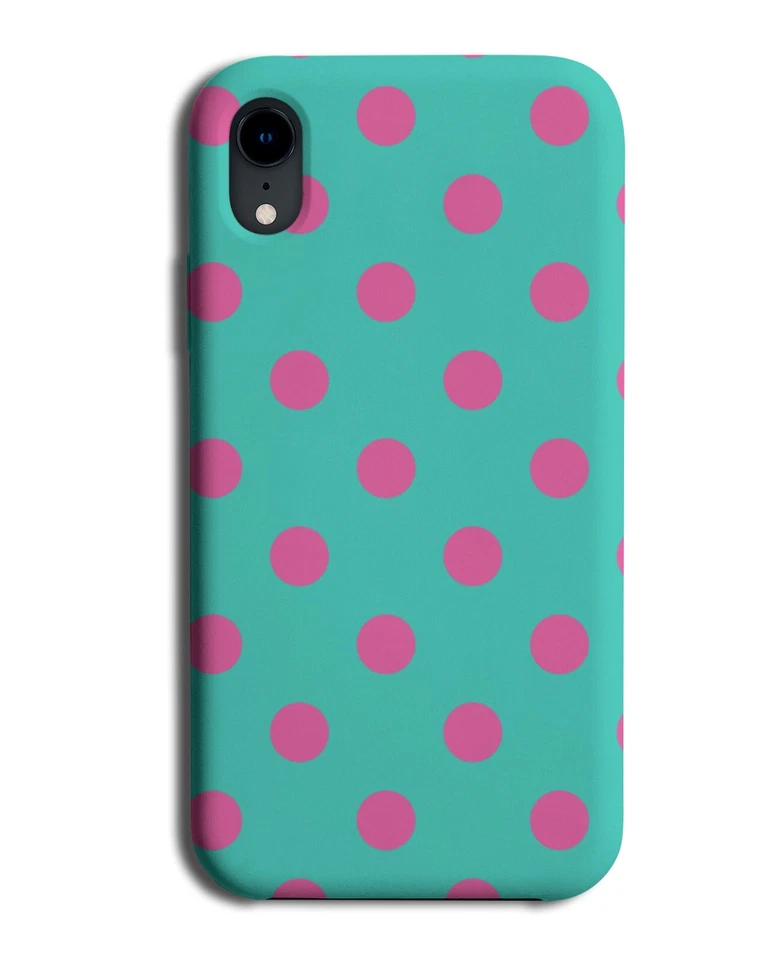 Turquoise Green and Hot Pink Polka Dot Plastic Phone Case Cover Spots i510 — 第 1/1 张图片