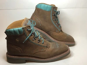 Stivali western Dan Post donna Janesville pelle marrone/turchese donna 10M belli - Foto 1 di 19