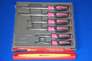 Snap-on NEW SHIPS FREE 6 Piece Combo Instinct Pink Soft Grip Screwdriver Set - Picture 1 of 3