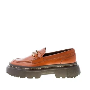 HOGAN scarpe donna Mocassino H648 pelle cuoio accessorio metallo oro tacco 5 - Foto 1 di 7