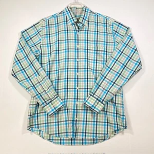 Peter Millar Crown Ease Men's Blue Plaid Long Sleeve Button Down Shirt Large - Picture 1 of 13