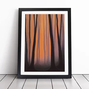 Abstract Autumnal Forest No.3 Framed Canvas Wall Art Print Poster Picture - Picture 1 of 8