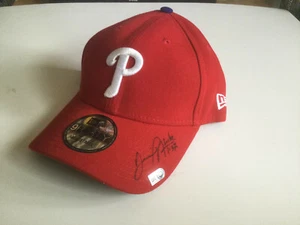 PHILLIES 2017 Daniel Nava Autografiado Gorra/Sombrero Rojo Auténtico con Holograma # SGA - Imagen 1 de 2