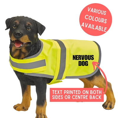 Nervous Dog Hi Vis Dog Vest Pet Vest Hi Visibility Dog Walking Vest Safety - Image 1 of 4