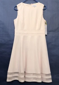 Calvin Klein Formal Dress 10P Pink Lined Fit/Flare Sleeveless Belt-designed - Picture 1 of 7