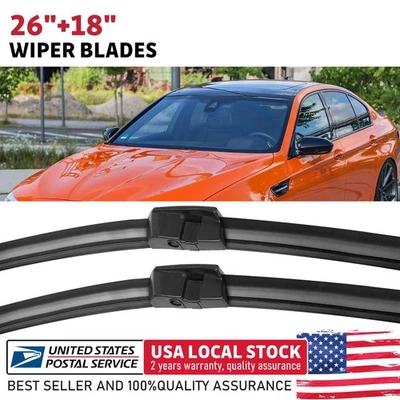 26"+18"Windshield Wiper Blades Hybrid Silicone For BMW 535i GT xDrive 2010-2016 - Imagem 1 de 4