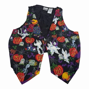 Damen Vintage Halloween Weste Basic Edition Gr. L Geister Kürbisse Grabsteine LESEN - Bild 1 von 7