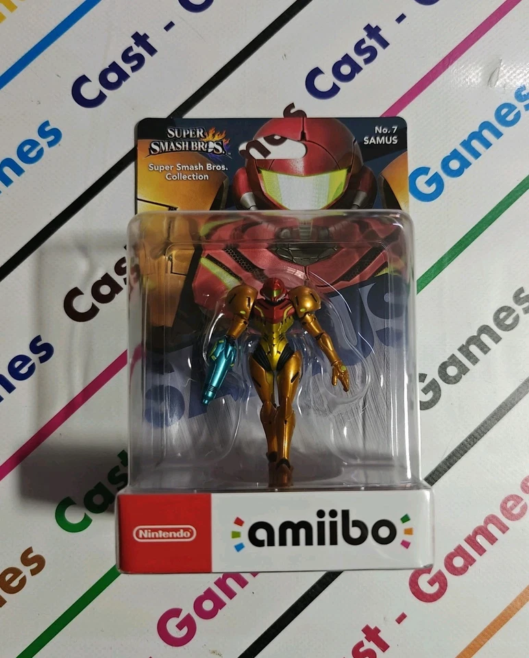 AMIIBO NINTENDO SAMUS NO. 7 SUPER SMASH BROS COLLECTION NUOVA STAMPA