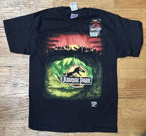Camiseta Parque Jurásico Años 90 Grande Hanes EE. UU. Dinosaurio Puesta de Sol Promo 1993 Sin Usar, Y2K - Imagen 1 de 5
