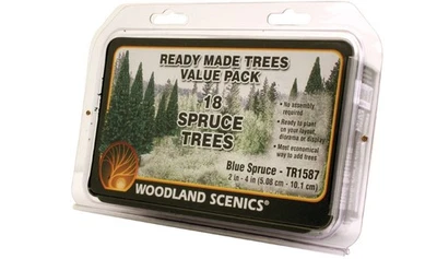 Woodland Scenics ~ Value Trees ~ Blue Spruce ~ 2" - 4" ~ 18 Pieces ~ TR1587 - Image 1 of 3