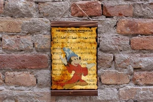 Mickey The Sorcerer's Apprentice Fantasia Sheet Music Art canvas Print, Canvas - Picture 1 of 10