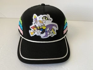 Sombrero de cuerda de camionero negro The Powerpuff Girls malla trasera SnapBack red de dibujos animados - Imagen 1 de 6