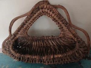 Vintage Wandkorb Tasche rustikal geflochten Weide ~ Zweig ~ Ast - Bild 1 von 7