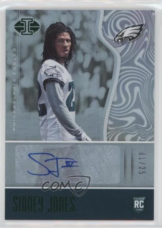 2017 Illusions Signs Trophy Collection Green /25 Sidney Jones Rookie Auto RC - Image 1 of 2