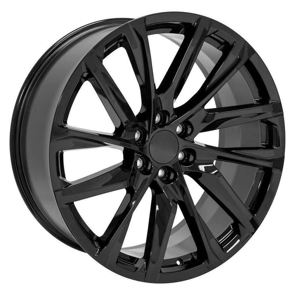 Cadillac Escalade 22" Gloss Black SSX 12 Spoke Replica Wheels GMC Sierra Yukon - Изображение 1 из 4