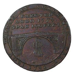 1792 England Shropshire Coalbrook Dale Bridge Halfpenny Conder Token D&H-14 - Picture 1 of 2