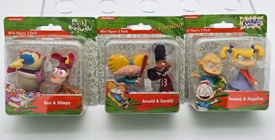 ¡Paquete de 2 mini figuras Nickelodeon! Lote de 3. Ren And Stimpy, Hey Arnold & Rugrats  Foto 1 de 4