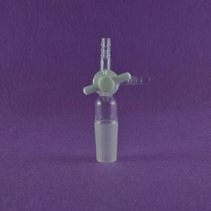 Lab Glass Vacuum Adapter with Side Hose Connections PTFE Stopcock 24/40 - Picture 1 of 1