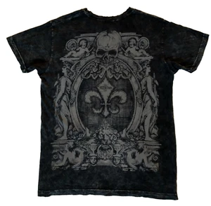 Affliction T-Shirt GATE  L  NWT Skull Black - Picture 1 of 4