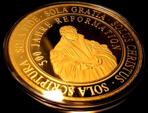 100mm Medaille Gigant Martin Luther 500 Jahre Reformation 376Gramm vergold. 2017 - Bild 1 von 7