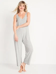 Old Navy 4X Sunday Super Soft Sleep Gray Jumpsuit One Piece Modal Rayon NWT - Picture 1 of 3