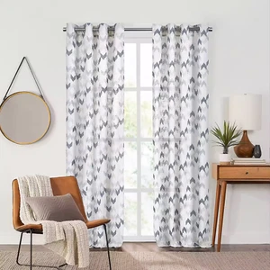 Fieldcrest Arden Solid Cotton Sheer Grommet Single Curtain Panel Cobalt 84x50 - Picture 1 of 3