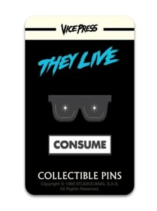 ⚡RAR⚡ 1988 John Carpenter's THEY LIVE 'Consume' & 'Glasses' Pins *NEU* 💀 - Bild 1 von 4