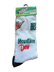New With Tag Men's Mountain Dew Soda Socks Shoe Size 6-12 - Picture 1 of 3
