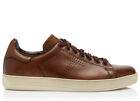 TOM FORD Men’s Warwick Burnished Leather Sneakers Sigaro Brown 10 UK /11 US $990