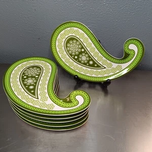Set Of 6 MCM Mark Charles Misilli Olive Green Side Plates 9" 100% Melamine. - Picture 1 of 4