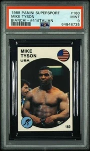 1988 Panini Supersport #160 Mike Tyson Bianchi italiano PSA 9 - Foto 1 di 2