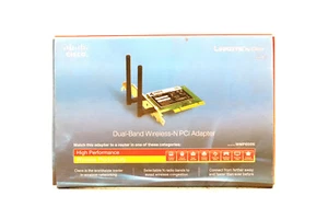 Linksys WMP600N Adaptateur Réseau PCI Double Bande Sans Fil-N avec Antenne Neuf - Photo 1/4