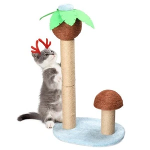 Bolas colgantes de sisal natural poste rascador gato palmera coco 27,5 pulgadas interior - Imagen 1 de 11