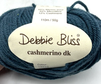 Debbie Bliss cashmerino dk Wool Cashmere Yarn 18033 Teal Green 50 g 120 yds - Image 1 of 2