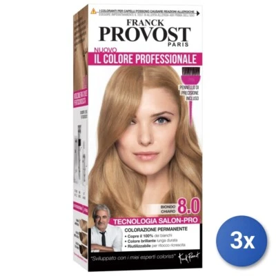 3x Franck Provost Il Colore Professionale Biondo Chiaro 8.0