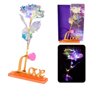 24k Gold Rose Valentines Day Gifts for Her Women,Real Rose Dipped 24K Gold LED - Picture 1 of 18