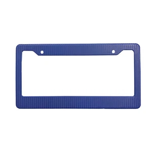 1 PC Plastic Blue Carbon Fiber Look Style License Plate Frames - Picture 1 of 2