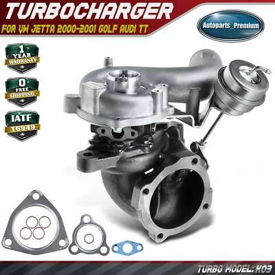 Turbocompresor para Audi TT Volkswagen Golf Jetta 2000-2001 1,8 L K03-2072GAA5 Foto 1 de 4