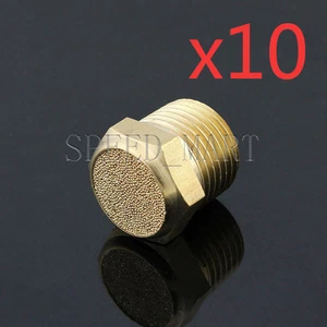 10 X 1/2 NPT Sintered Bronze Brass Pneumatic Valve Sound Noise Muffler Silencer - Picture 1 of 2