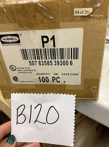 Box Of 100 HUBBELL P1 IVORY FACEPLATE SINGLE GANGE- ECS - Picture 1 of 4
