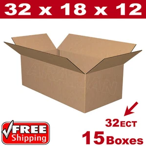 15 - 32x18x12 Cardboard Boxes Mailing Packing Shipping Box Corrugated Carton - Picture 1 of 1